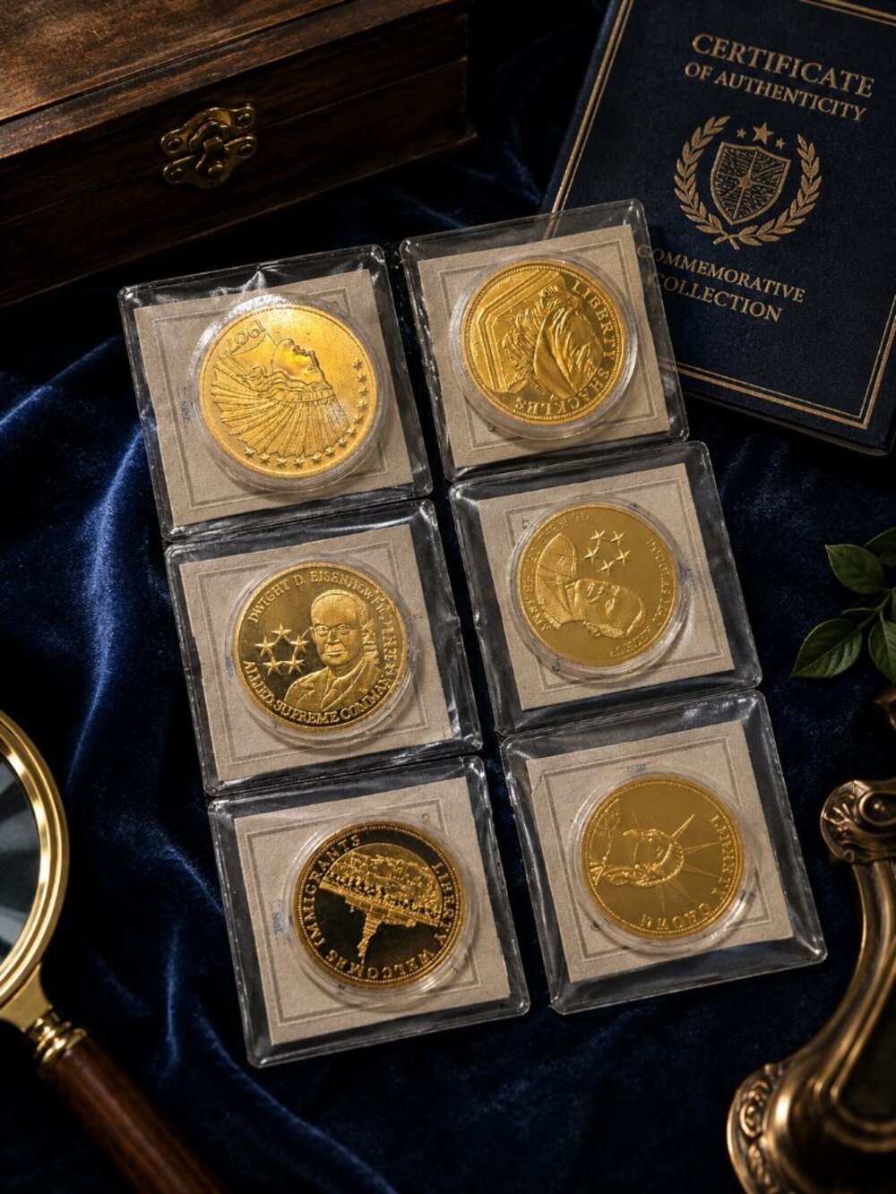 6 Collector gold and 1 silver Coins - Commander in Chief Design